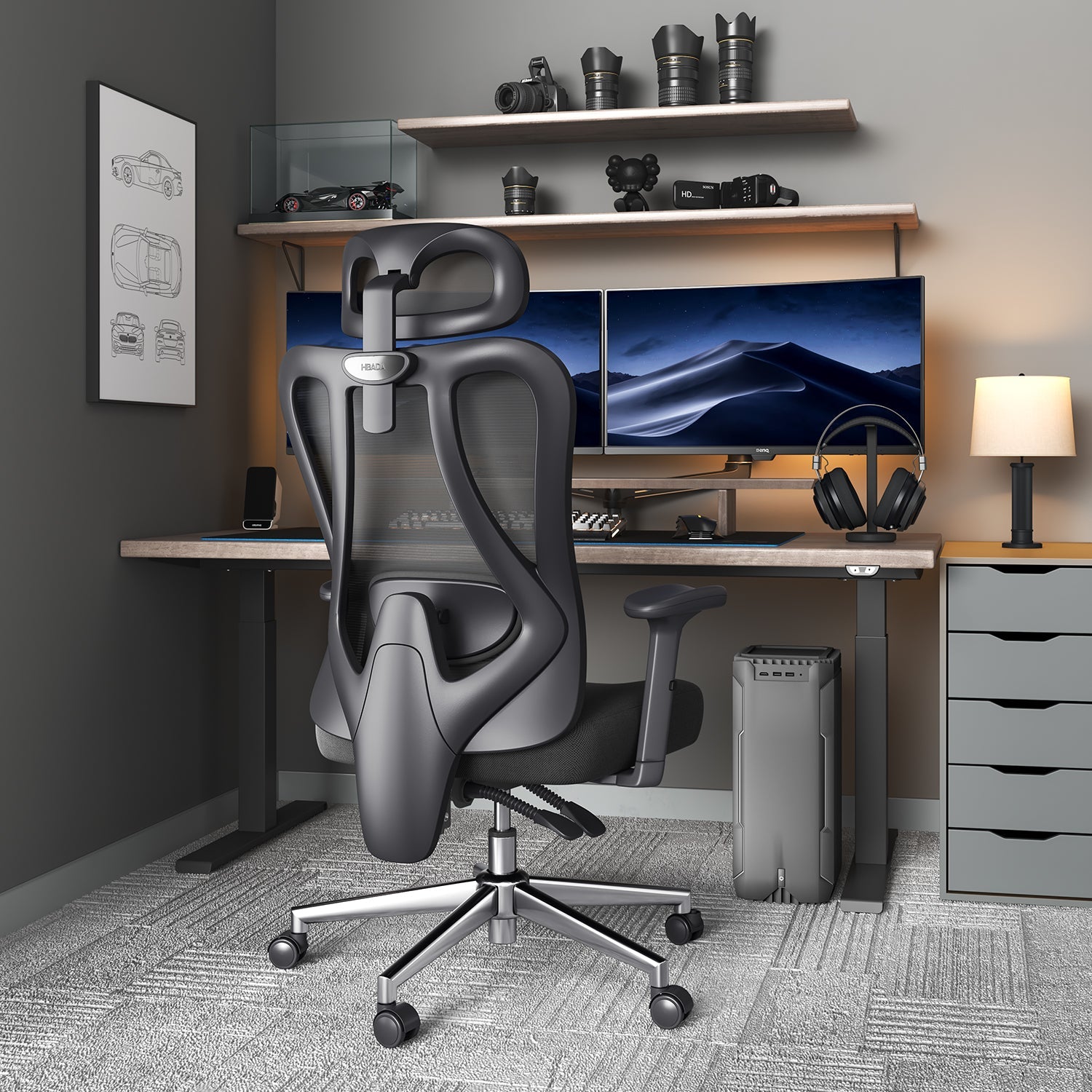 Hbada_P3_office_Chair without footrest black in use