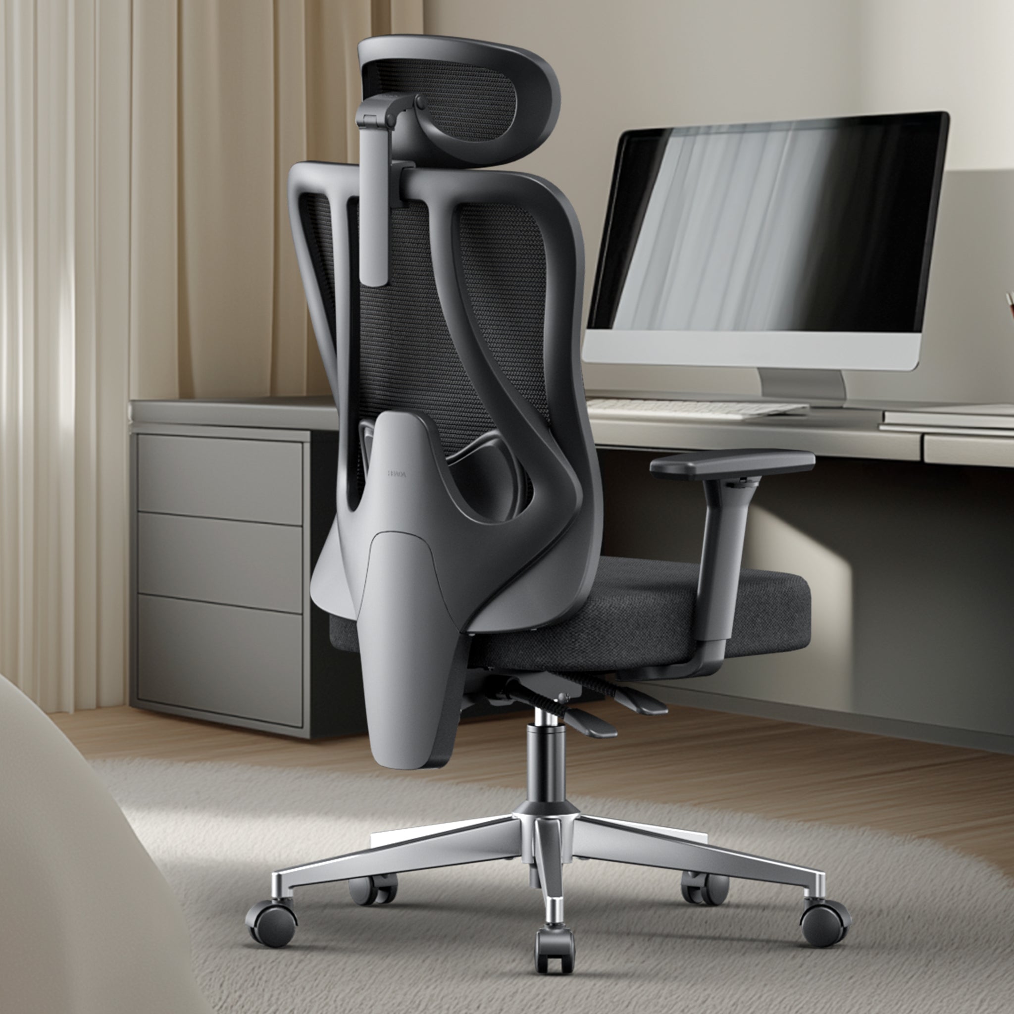Hbada_P3_office_Chair without footrest black upgrade in use