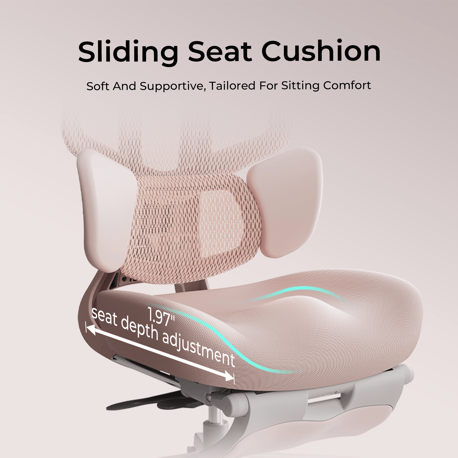 HBADA E3 Chaise de bureau ergonomique rose