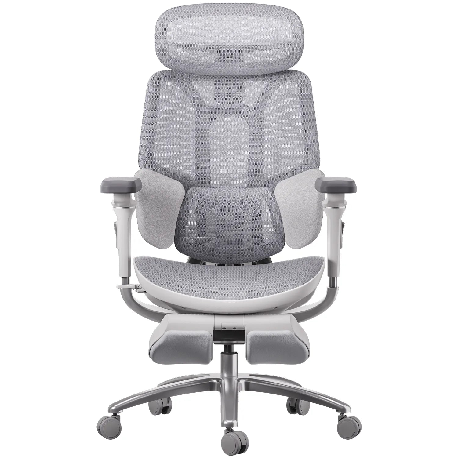 HBADA E3 Ultra Ergonomic Office Chair Futuristic(with Footrest) gray front