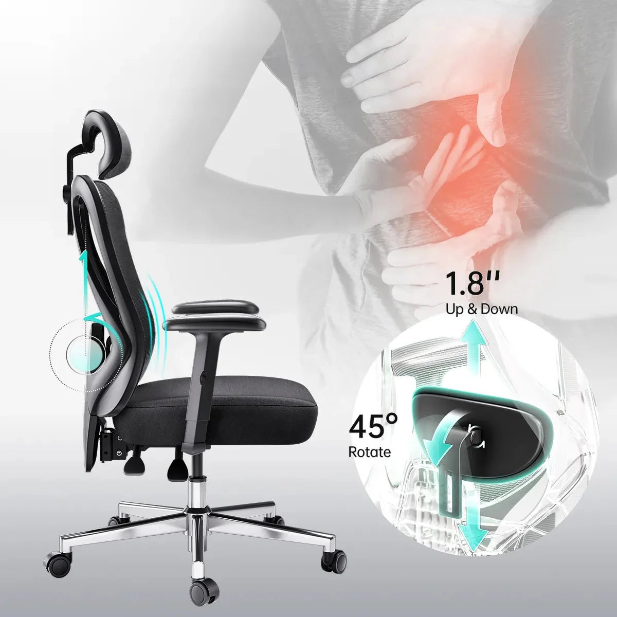 Hbada_P3_office_Chair without footrest black lumbar support detail