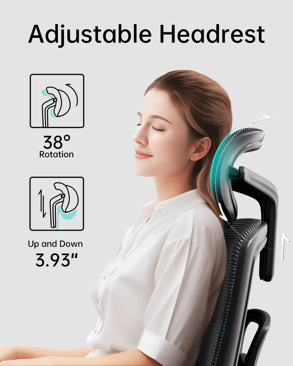 HBADA E2 Ergonomic Office Chair black headrest