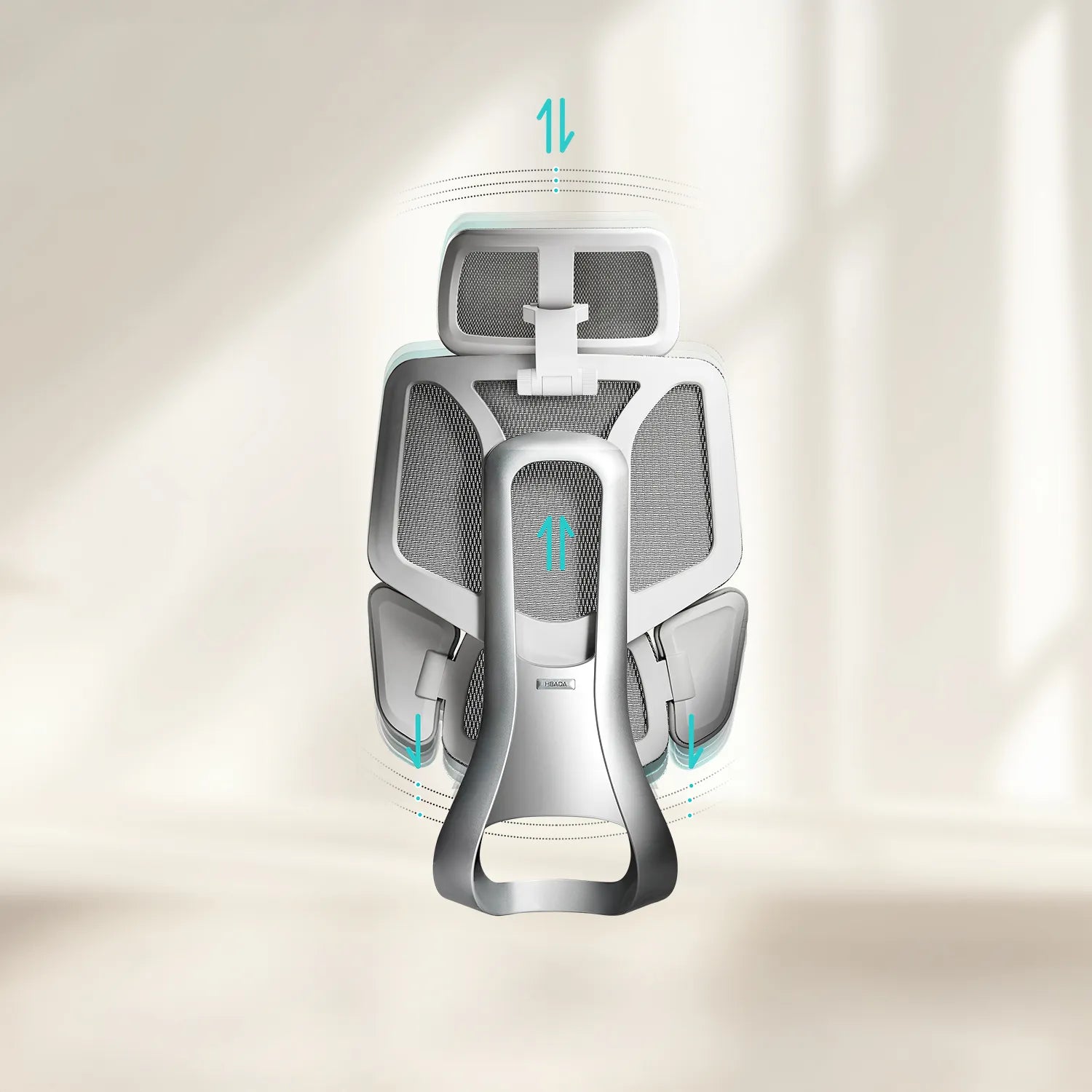 HBADA E3 Air Ergonomic Office Chair without footrest gray backrest