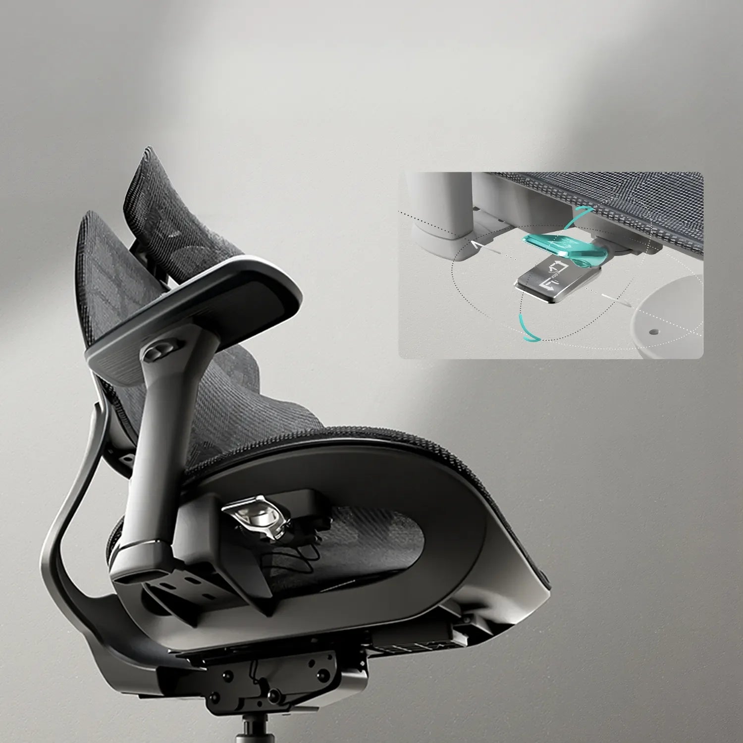 Hbada E2 Pro Ergonomic Office Chair without Footrest black button