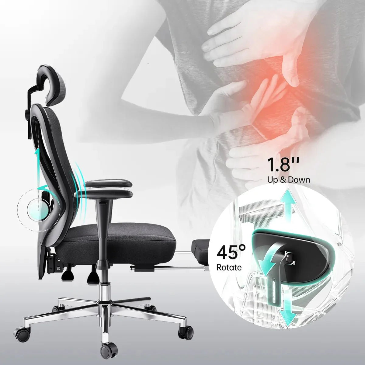 Hbada_P3_office_Chair with footrest black lumbar support