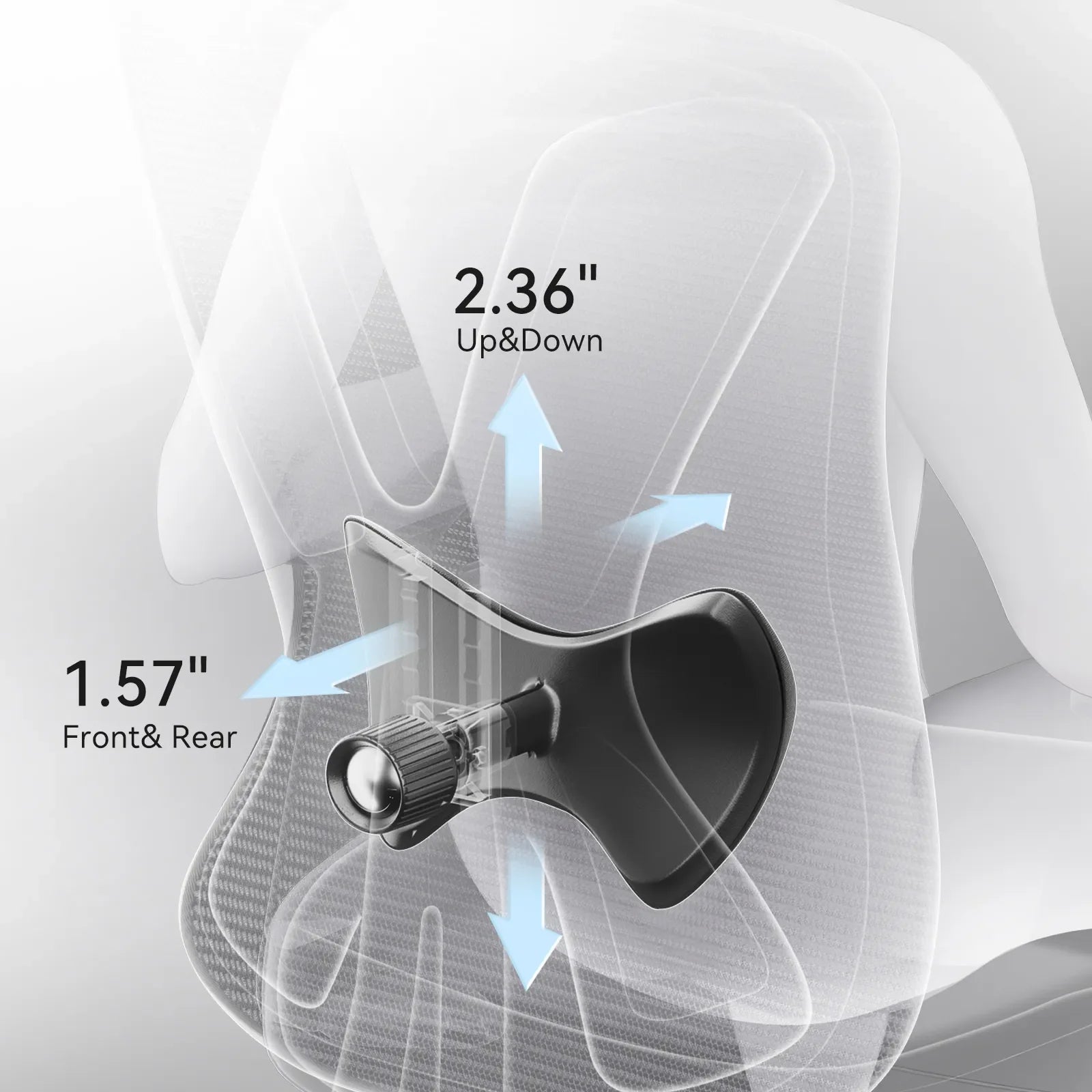 HBADA P5 Ergonomic Office Chair with Footrest black lumbar support